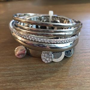 Thalia Sodi Set of 7 Silver Bracelets (NWT)